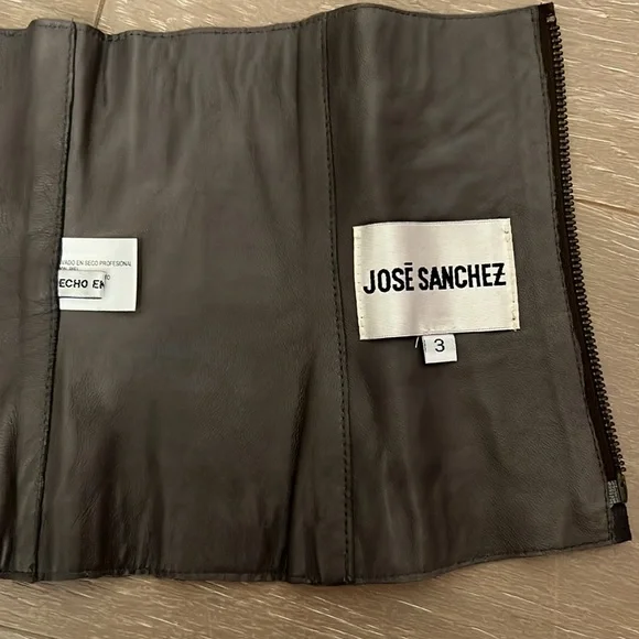 Jose Sanchez brown leather corset belt with back zipper - Picture 3 of 3
